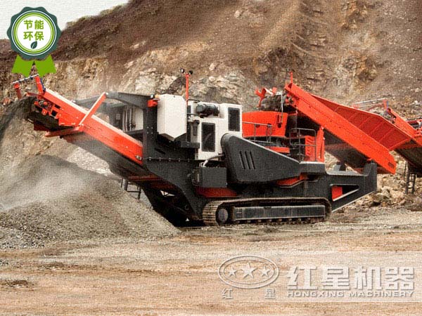 環(huán)保型流動性石子加工機(jī)現(xiàn)場