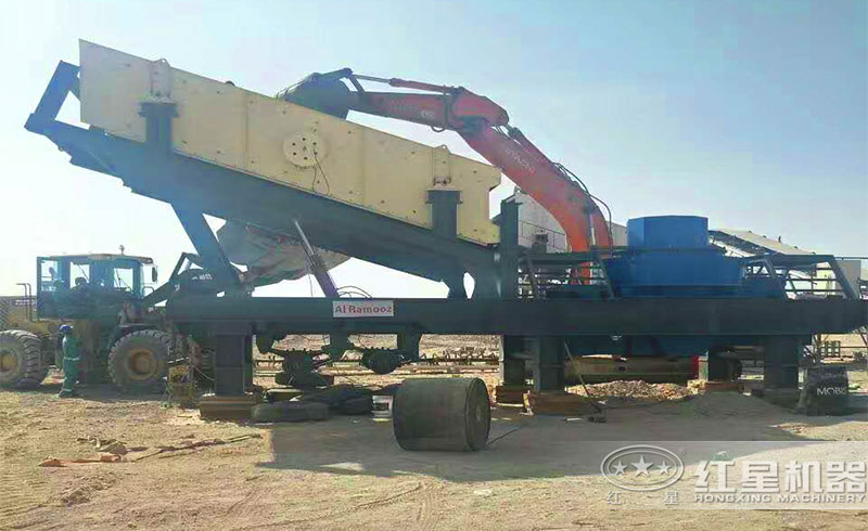 山沙制砂篩選一體機(jī)作業(yè)現(xiàn)場