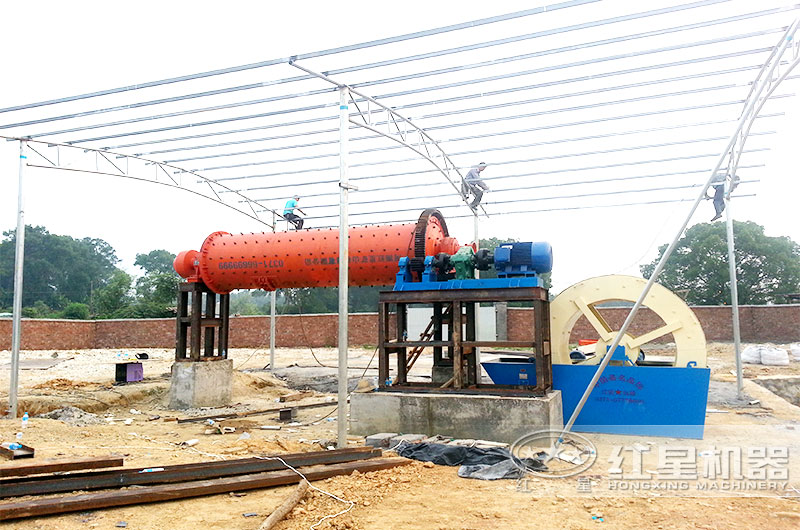 廣西用戶球磨機磨沙子安裝現(xiàn)場